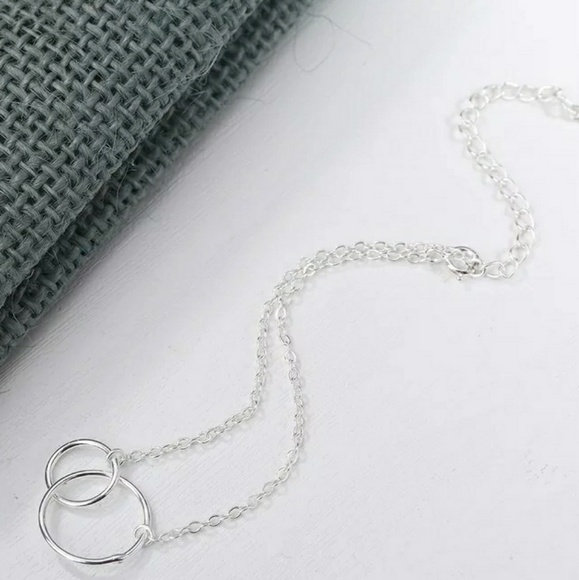 925 Sterling Silver Circle Necklace and Bracelet - Picture 5 of 5